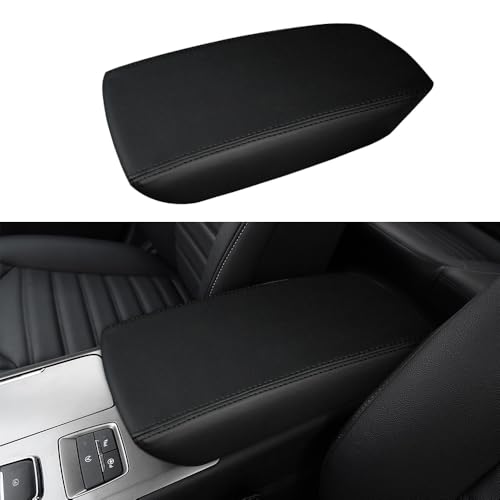 DEYTOP Center Console Cover for Ford Fusion 2017-2020 Accessories Car Armrest Cover for Ford Fusion 2017 Accessories Anti-Scratch Leather Armrest Protector (Black with Black Stitches) - Image 1