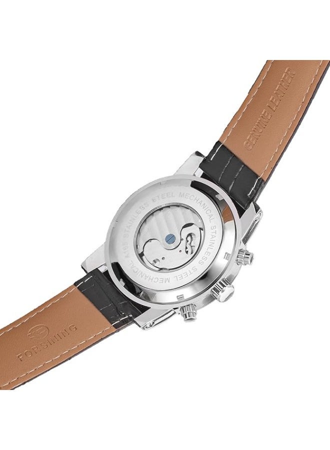 فورسينينج Men's Tourbillon Calendar Brand Automatic Movement Genuine Leather Strap Best Sales Wrist Watches - Image 3