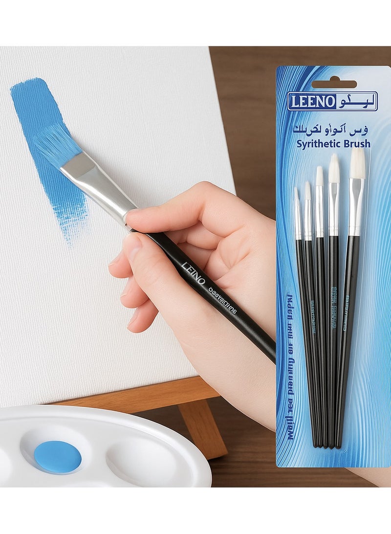 LEENO Artist Brush Set, 6 Pieces – Synthetic Painting Brushes for Acrylic, Watercolor, Oil and School Art Supplies - Image 3