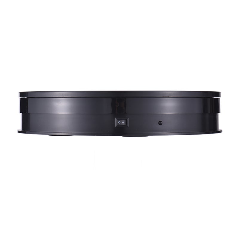 25cm/ 10 Inch Motorized Rotating Display Stand with LED Light 360°Rotatable Electric Potography Turntable for Products Display Live Video Show 10kg Load Capacity Low Noise with Remote Control Black - Image 3