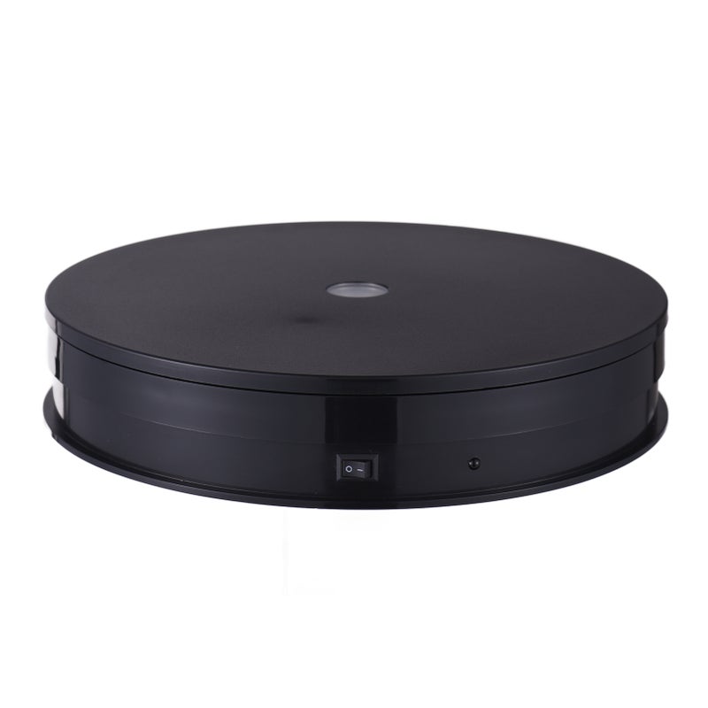25cm/ 10 Inch Motorized Rotating Display Stand with LED Light 360°Rotatable Electric Potography Turntable for Products Display Live Video Show 10kg Load Capacity Low Noise with Remote Control Black - Image 4