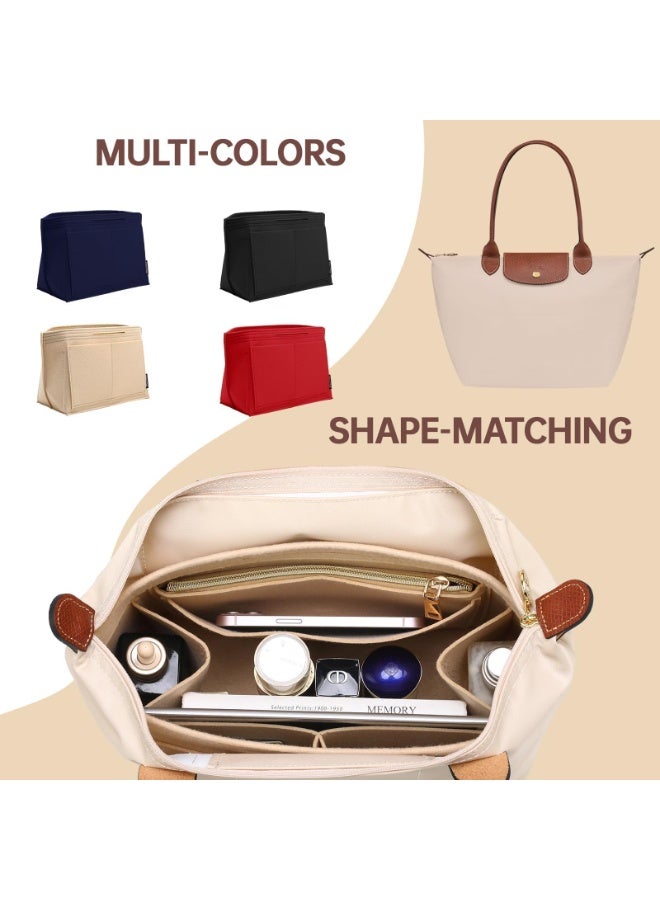 Chielor Purse Organizer Insert for Longchamp Le Pliage, Premium Felt Long Champ Bag Handbag Women, Tote Organizer Insert with 9 Compartments - Image 5