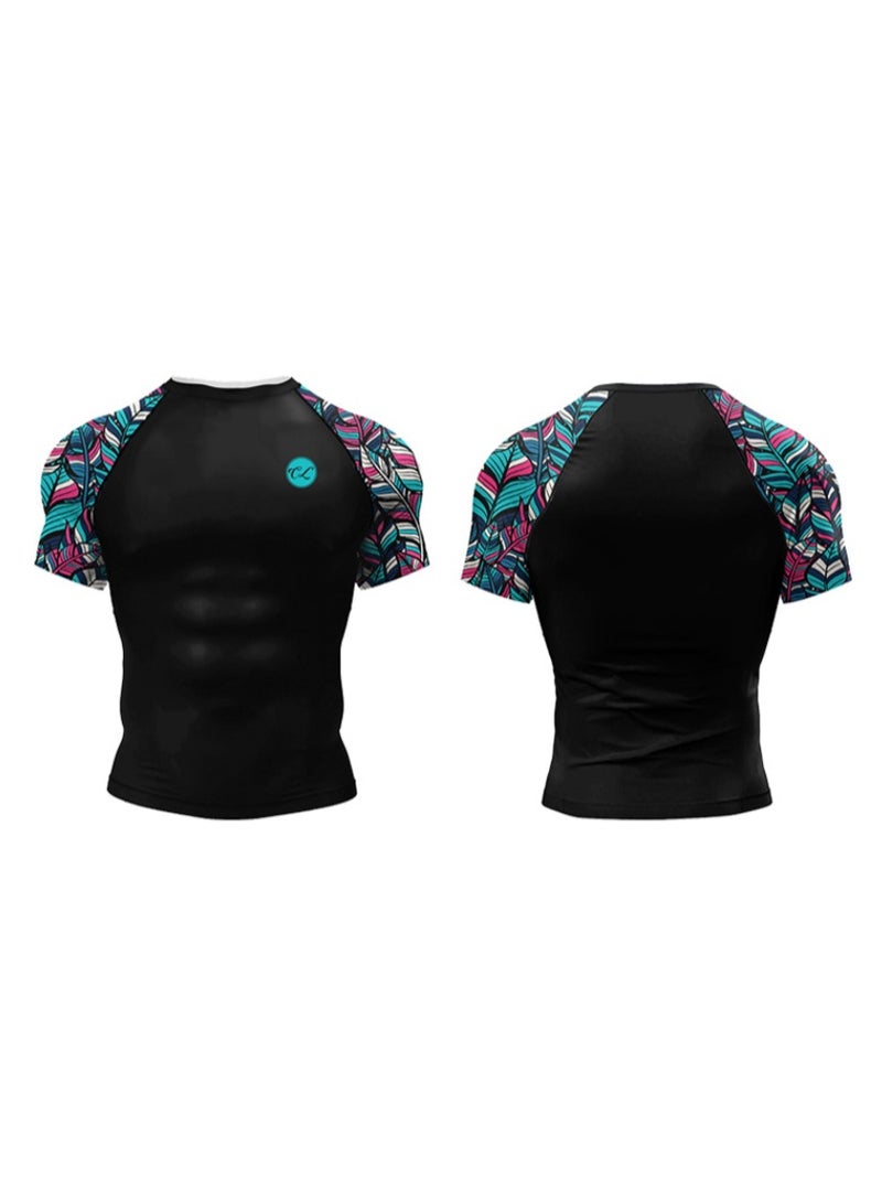 Men's  3D Digital Printed Short-sleeved Sweatshirt Quick Dry Breathable Round Neck O Neck T-shirt Running Sport - Image 2