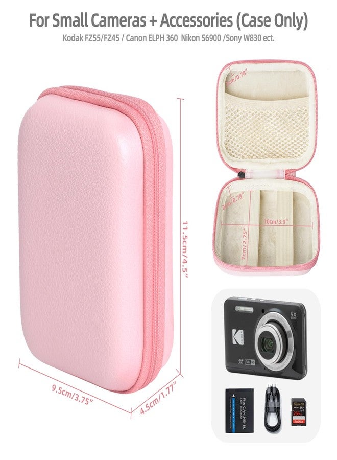Yoocheese Digital Camera Case: Small Cute Pouch for Kodak pixpro fz55 fz45, Canon ixus 285 Hs Elph 360, Nikon s6900, Sony dsc w830, Camkory dc403, Compact Camera Accessories for Girl (Pink) - Image 5