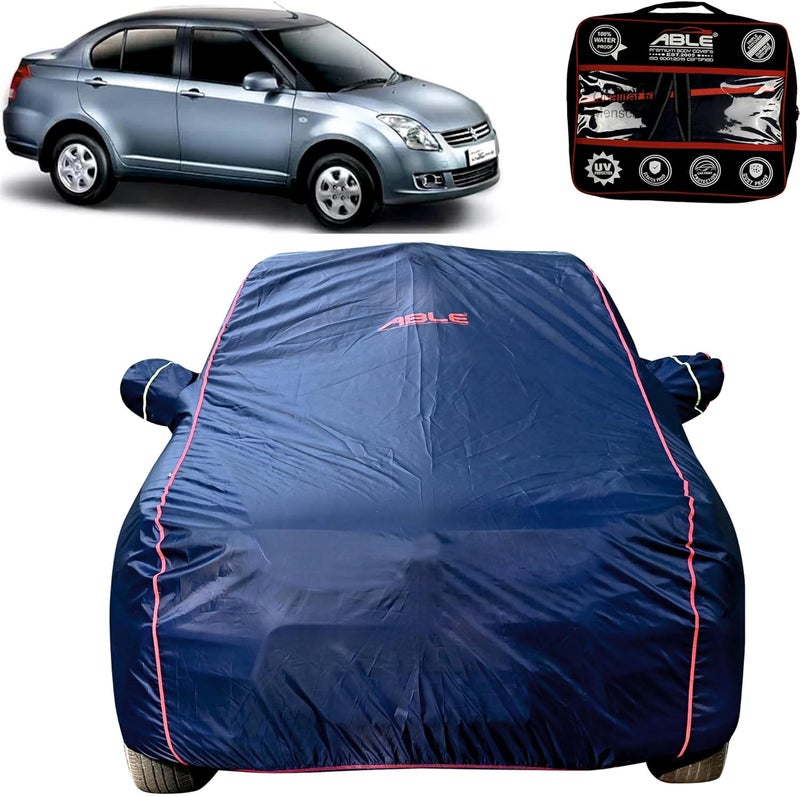 Able Parashuit Blue WR Series Car Body Cover with Mirror Pockets and Driver Door Zipper Compatible for Maruti Swift DZIRE Old Type-I (2008 to 2011 Model) - Image 1