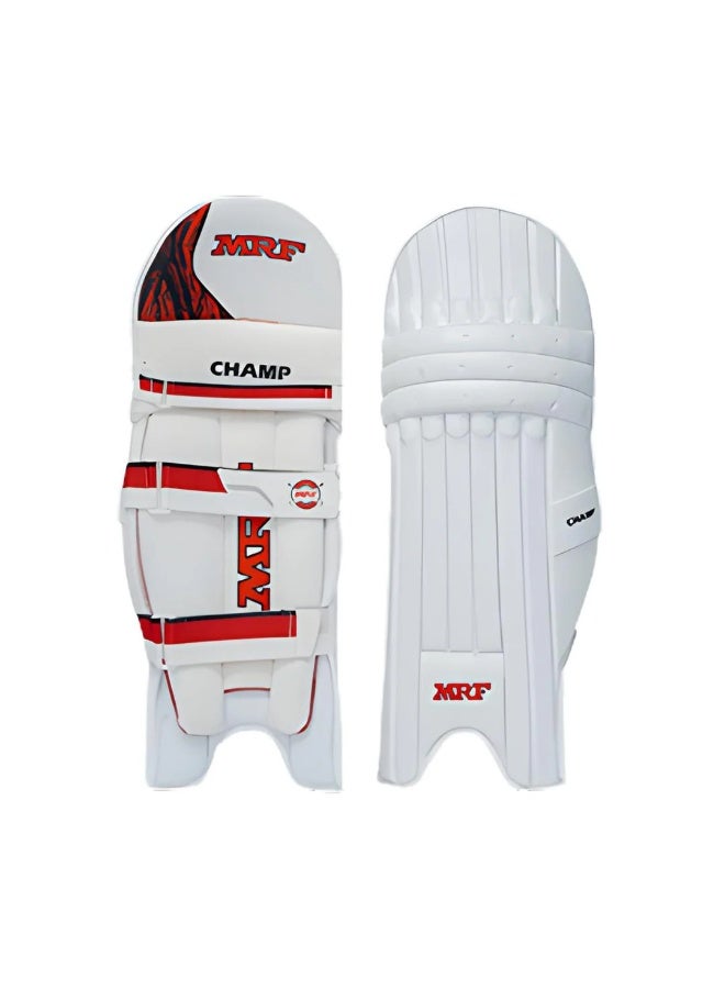 MRF Champ Cricket Batting Pads - Youth Right-Hand Leg Guards with High-Density Foam Padding - Image 1