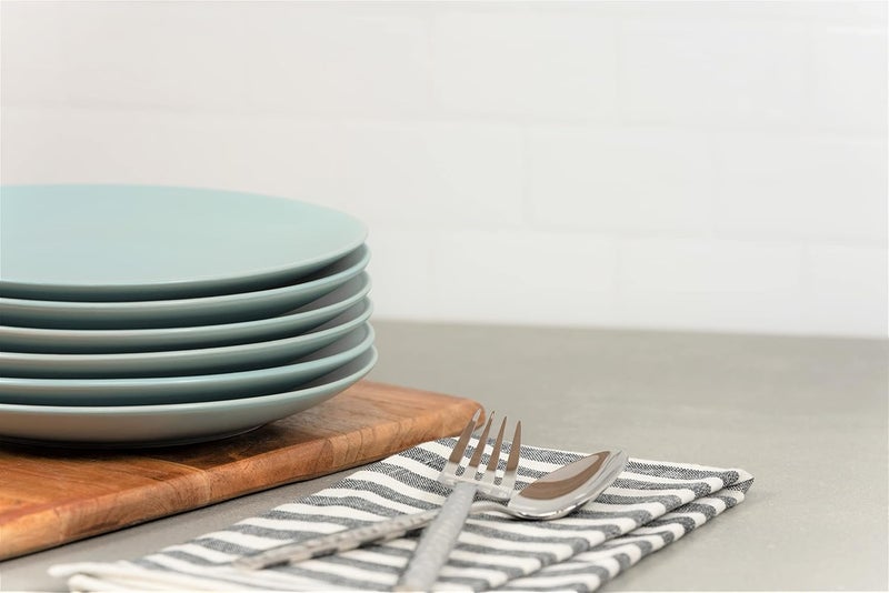 10 Strawberry Street Wazee Matte 825 Coupe Salad Plate Set of 6 Mineral Blue - Image 2