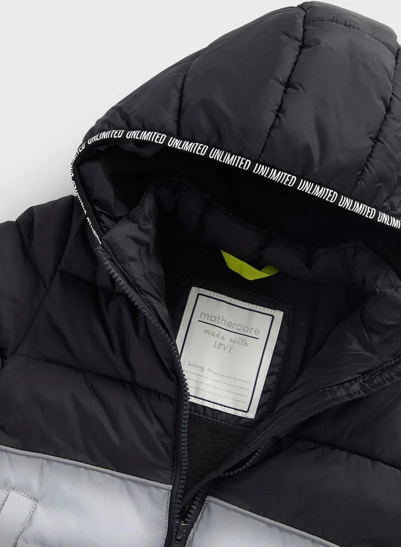 مذركير Kids Hooded Reflective Puffer Jacket