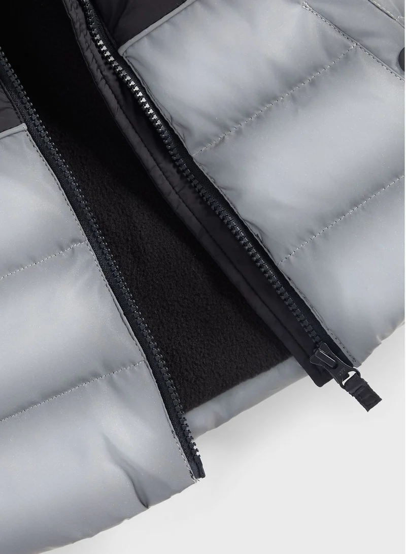 مذركير Kids Hooded Reflective Puffer Jacket