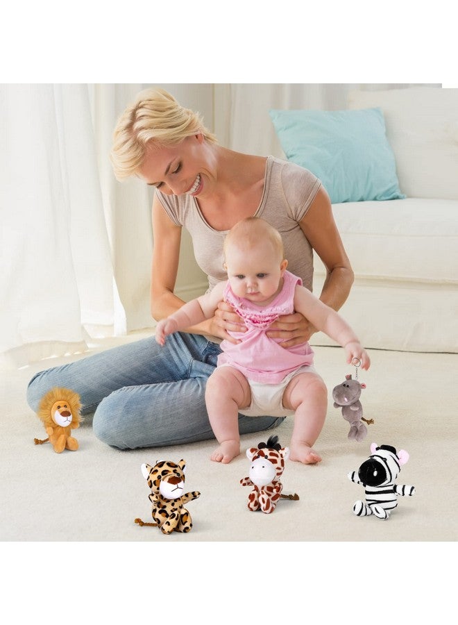 Elcoho 14 Pieces Safari Mini Jungle Animal Plush Toys Small Stuffed Forest Animals Plush Toys 5.9 Inch Keychain Decorations for Animal Themed Parties Goody Bags Filler Favors (Standing) - Image 5