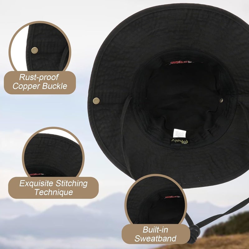 Phaiy Bucket Hat Wide Brim UV Protection Sun Hat Boonie Hats Fishing Hiking Safari Outdoor Hats for Men and Women - Image 3