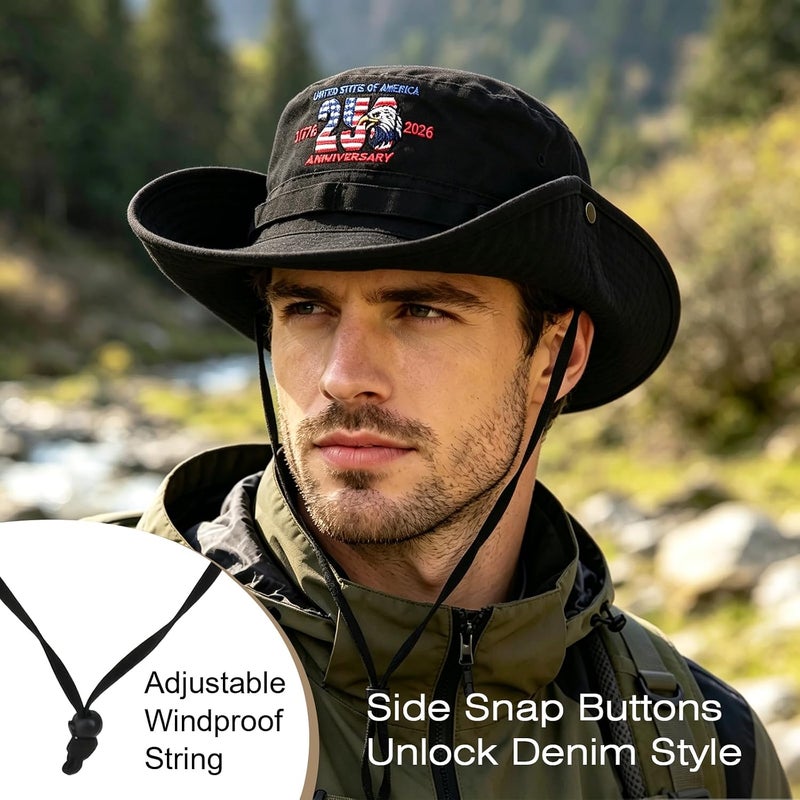 Phaiy Bucket Hat Wide Brim UV Protection Sun Hat Boonie Hats Fishing Hiking Safari Outdoor Hats for Men and Women - Image 4