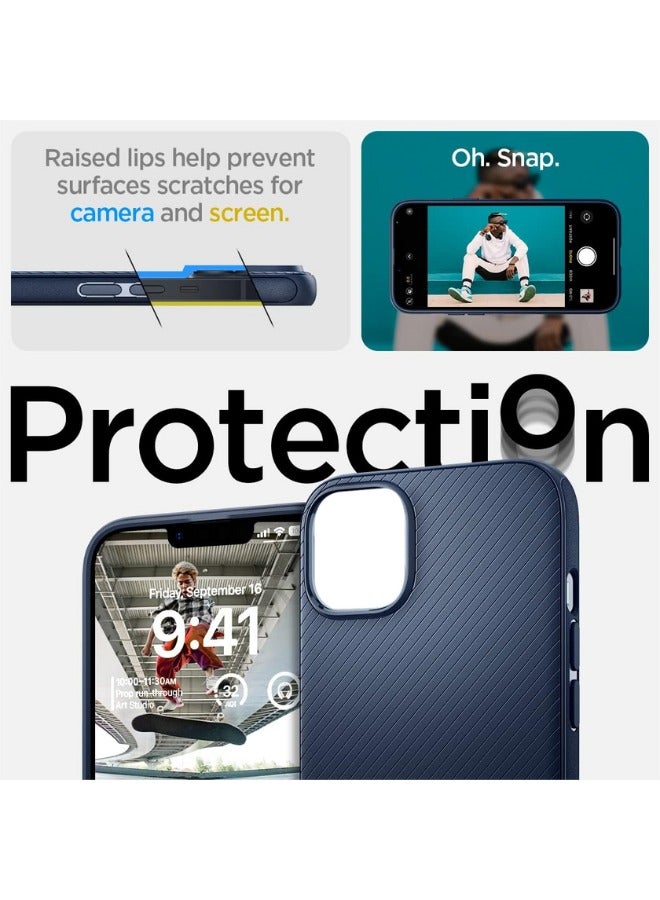 Color Fans Mag Armor MagFit Designed for iPhone 14 Case Military-Grade Protection Compatible with MagSafe - Navy Blue - Image 2