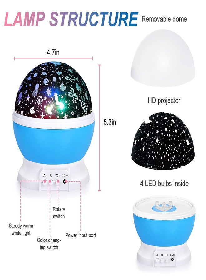 SUNNEST GYROBOWL Kids Night Lights Christmas, Moon Star Projector and Undersea Lamp 360 Degree Rotation - 4 LED Bulbs 8 Color Changing Light, Unique Gifts for Birthday Children Kids Baby Party… - Image 3