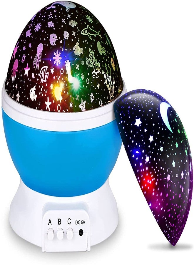SUNNEST GYROBOWL Kids Night Lights Christmas, Moon Star Projector and Undersea Lamp 360 Degree Rotation - 4 LED Bulbs 8 Color Changing Light, Unique Gifts for Birthday Children Kids Baby Party… - Image 1