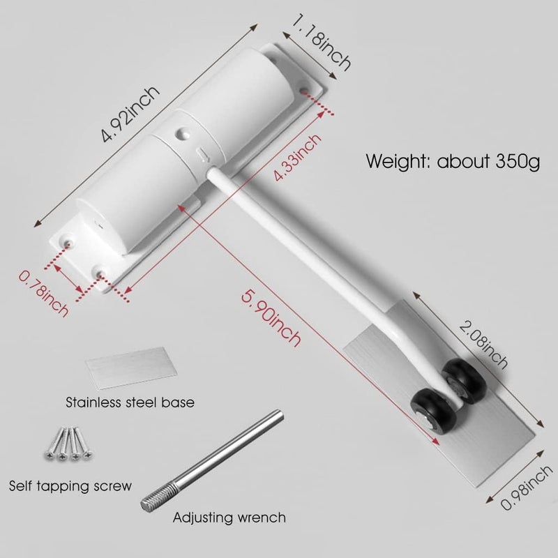SEVENSPACE Door Closer Zinc Alloy Automatic Safety Spring Door Closer Adjustable Closing Door Hinge Quiet Door Closer for Wooden Door Metal Door Security Door - Image 5