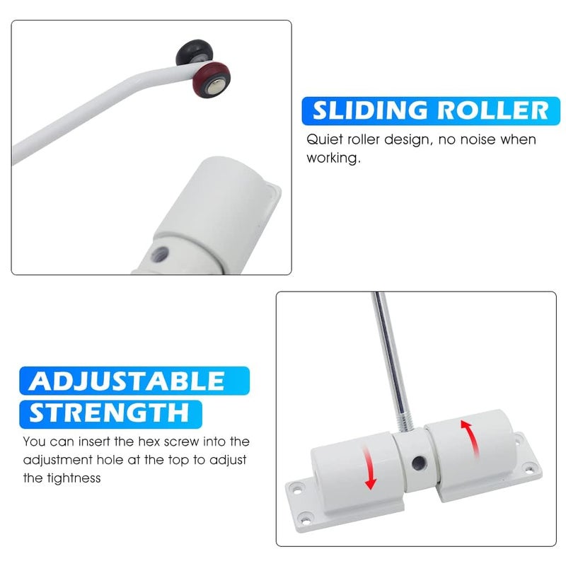SEVENSPACE Door Closer Zinc Alloy Automatic Safety Spring Door Closer Adjustable Closing Door Hinge Quiet Door Closer for Wooden Door Metal Door Security Door - Image 2