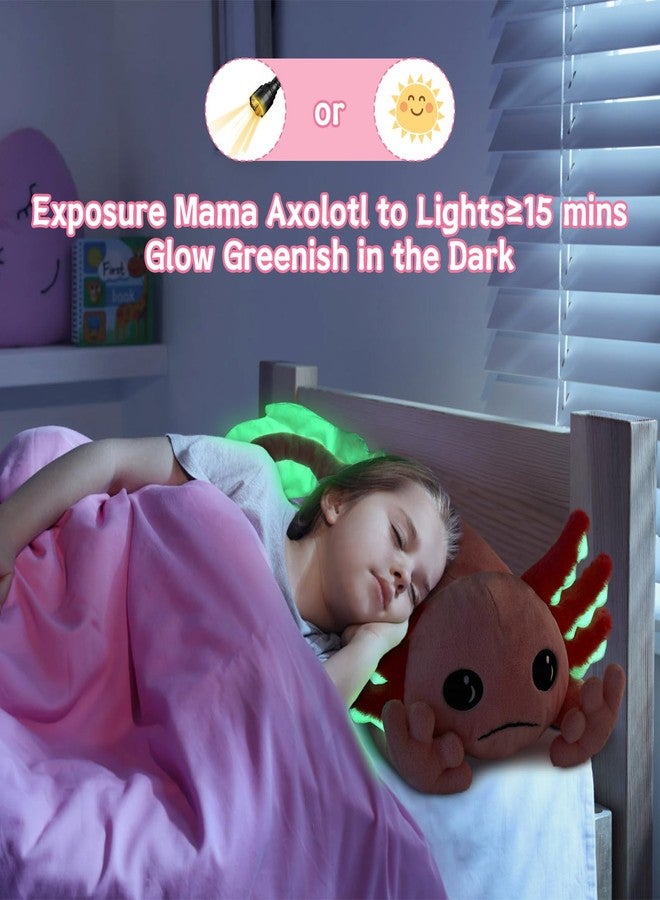 MaoGoLan 5 Pcs Axolotl Plush Stuffed Animal with 4 Babies Inside, 31.5" Glow Mommy Axolotl Plush Pillow for Girls, Soft Long Salamander Plushies for Birthday Gifts, Pink - Image 2