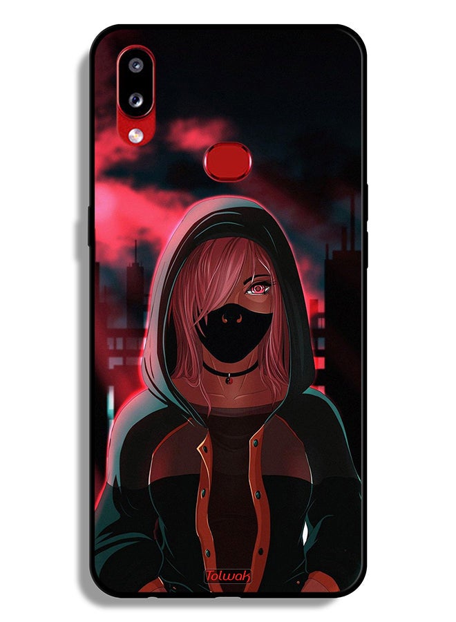 Tolwak Samsung Galaxy A10s Protective Case Cover Girl Wear Mask Art - Image 1