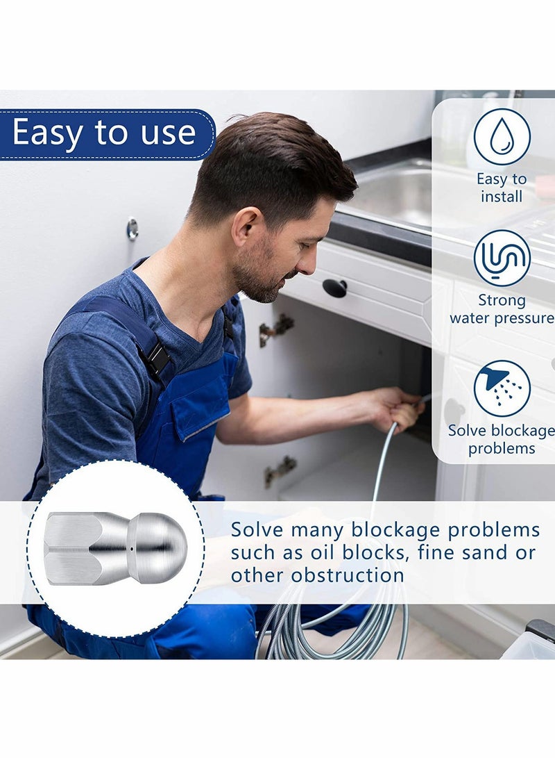 كاست ويف مجموعة فوهات نفث المجاري، فوهة نفث ذات زر دوار، مجموعة استبدال فوهة نفث ثابتة من الفولاذ المقاوم للصدأ مع طراز مختلف لملحقات غسالة الضغط 1/4 بوصة حتى 5000 رطل لكل بوصة مربعة - Image 5