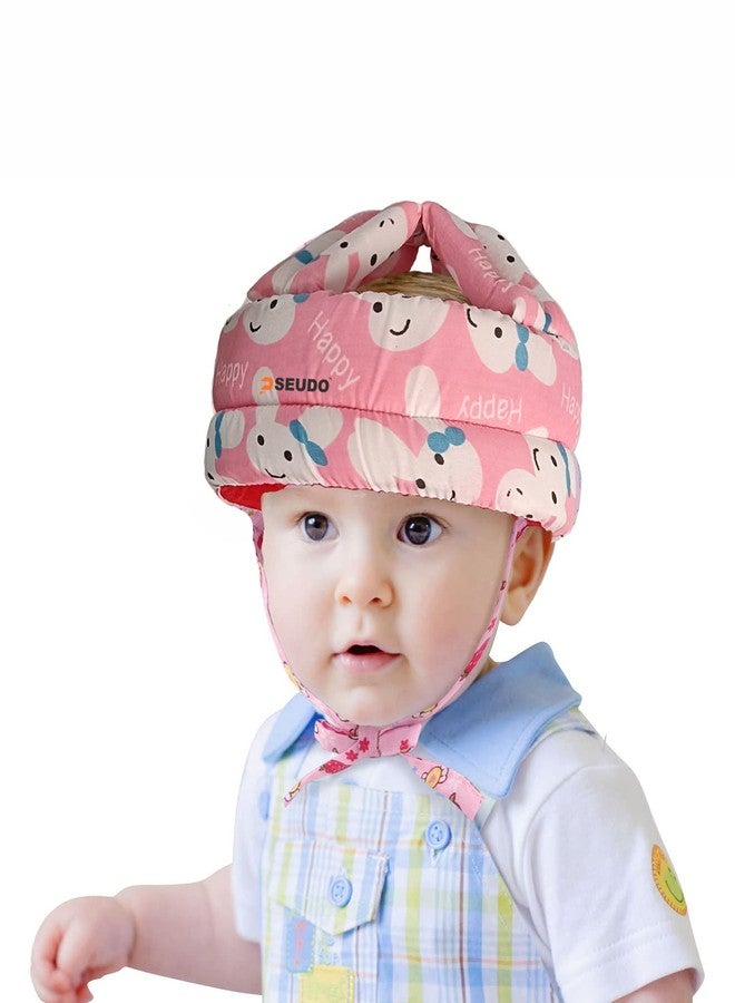 PSEUDO Baby Helmet Toddler Head Protector Adjustable Headguard Protective Helmet (Happy Pink) - Image 1
