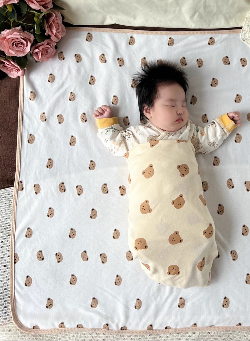 Y&D 80*75cm Newborn Baby Wrap Towel Double Gauze Baby Swaddling Towel Wrap Towel Breathable Anti-Frightening Jumping Baby Nap Small Cover Blanket - Image 1
