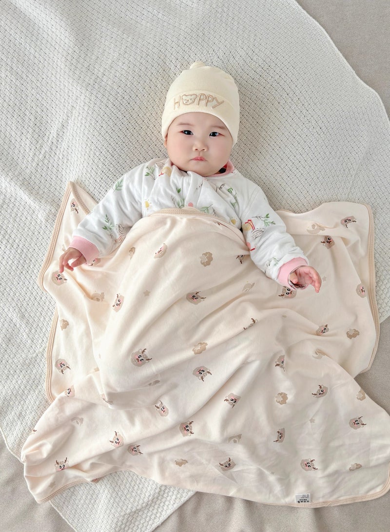 Y&D 80*75cm Newborn Baby Wrap Towel Double Gauze Baby Swaddling Towel Wrap Towel Breathable Anti-Frightening Jumping Baby Nap Small Cover Blanket - Image 1