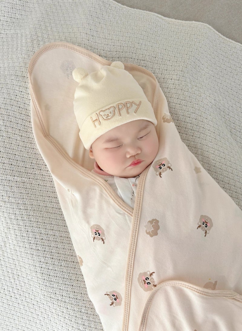 Y&D 80*75cm Newborn Baby Wrap Towel Double Gauze Baby Swaddling Towel Wrap Towel Breathable Anti-Frightening Jumping Baby Nap Small Cover Blanket - Image 4