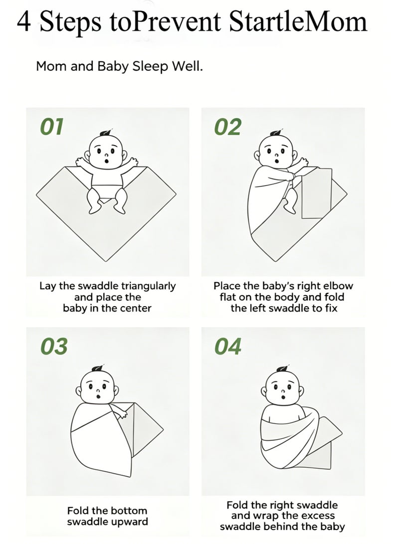 Pure Cotton Double Gauze Baby Swaddle Blanket 80×75cm, Thin Summer Breathable Swaddling Wrap, Soft Skin-Friendly Moisture-Wicking Infant Nap Blanket, Anti-Startle Swaddle Towel for Newborn Boys Girls - Image 5