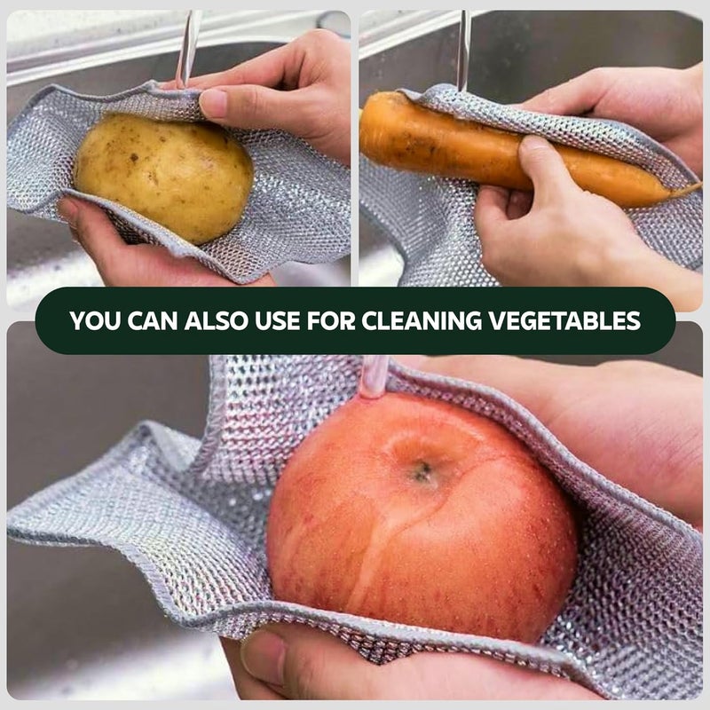MIORAH Dish Washing Cloth | Non-Scratch Scrubber for Kitchen | Steel Wire Dish Cloth for Utensils & Vessels - Image 3