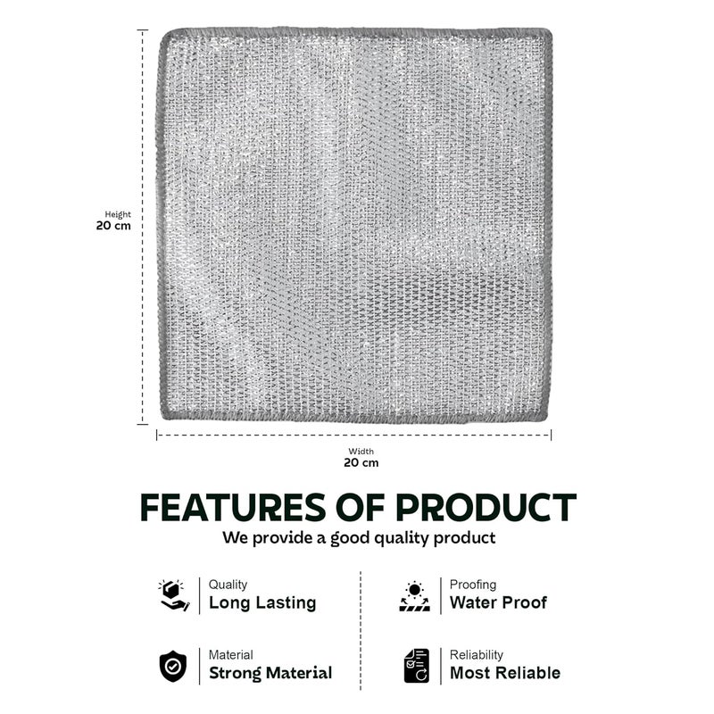 MIORAH Dish Washing Cloth | Non-Scratch Scrubber for Kitchen | Steel Wire Dish Cloth for Utensils & Vessels - Image 2
