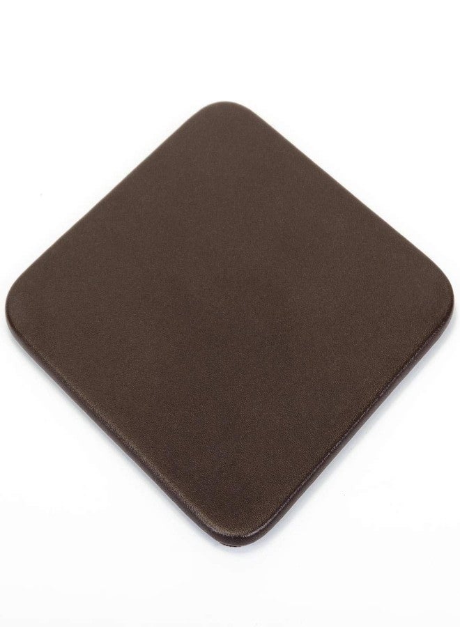 Dacasso Chocolate Brown Leather Square Coaster - Image 1