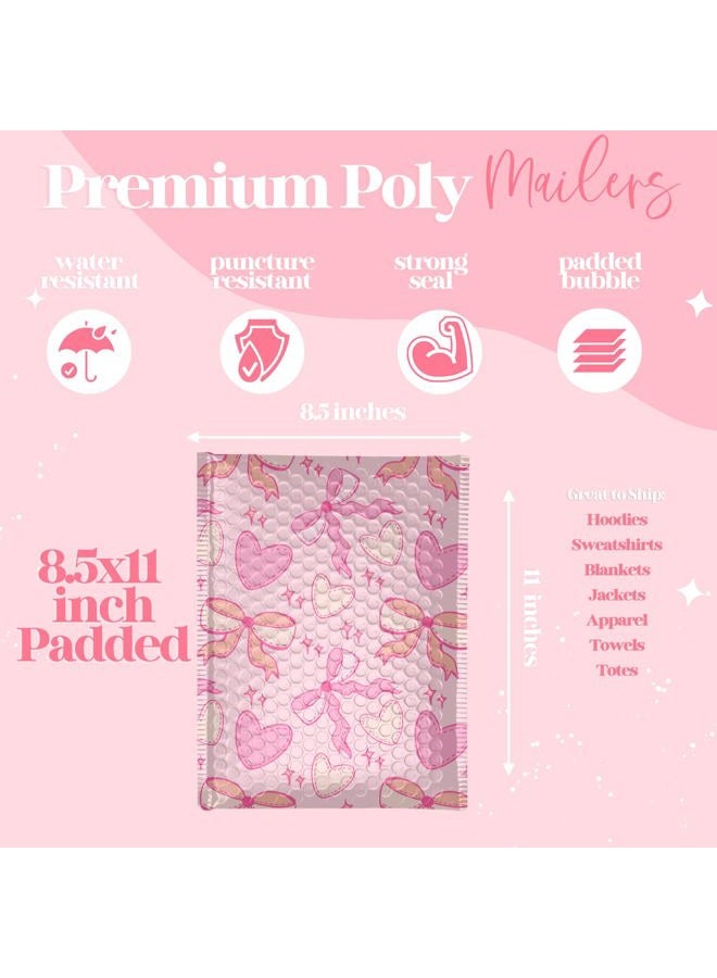 Pretty Package Store 4x7 Designer Bubble Poly Mailer 50 Pack Heavy Duty Waterproof Self Seal Shipping Bags for Small Business Large Mailing Envelopes Bulk Tear Resistant Padded Pink Coquette Bubble Mailer - Image 5