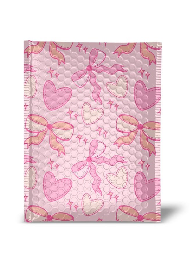 Pretty Package Store 4x7 Designer Bubble Poly Mailer 50 Pack Heavy Duty Waterproof Self Seal Shipping Bags for Small Business Large Mailing Envelopes Bulk Tear Resistant Padded Pink Coquette Bubble Mailer - Image 1