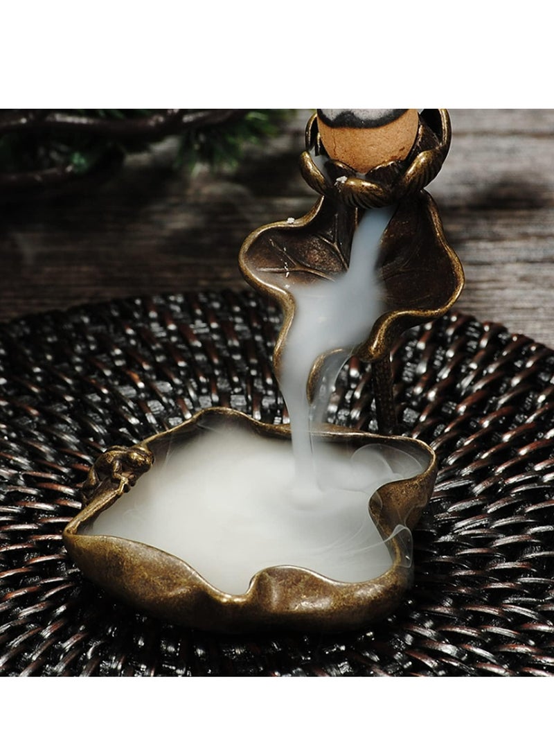 إسكدنيا Lotus Incense Holder Burner, Incense Stick Holder, Incense Holder Vintage Brass Lotus for Aromatherapy, Meditation, Yoga, Home Office Decor - Image 4