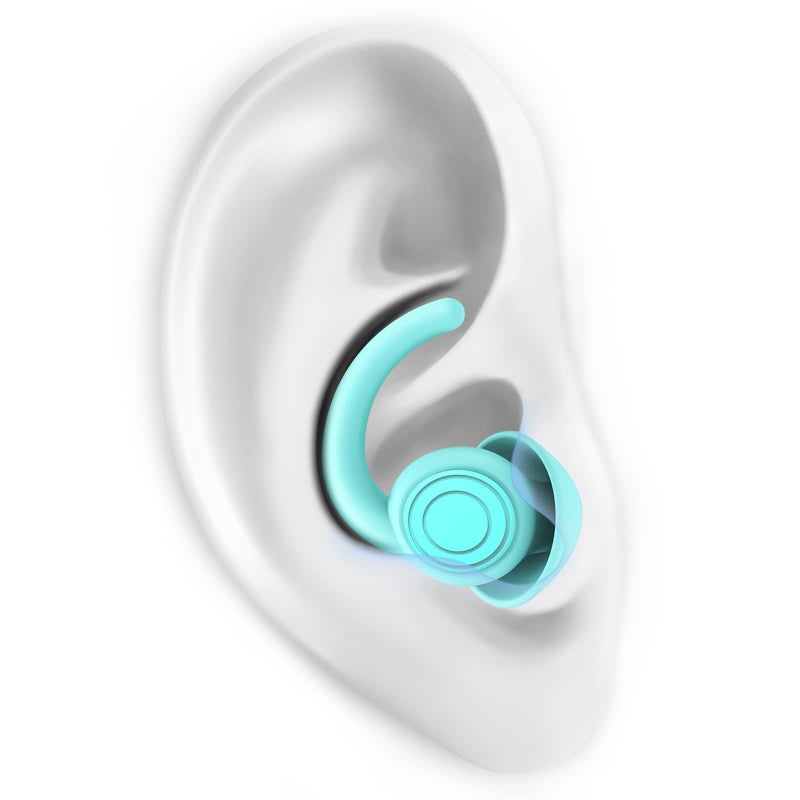 SUPCEAT Ear Plugs for Sleeping Noise Reduction Soft Silicone Earplugs 2 Pairs Reusable Hearing Protection Earplugs for Noise Sensitivity SleepSnoreTravel Sound Reduction Noise Cancelling Blue