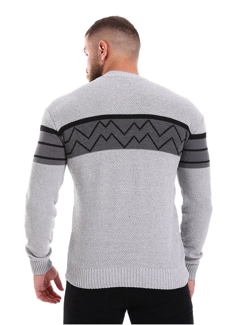 Wool Mens Pullover With Multi Design