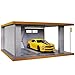 cxiiuui 124 Scale Wooden Parking Garage Display Case Car with LED Light and Acrylic Cover Diecast Car Show Case 2 Parking Spaces Grey - Image 3