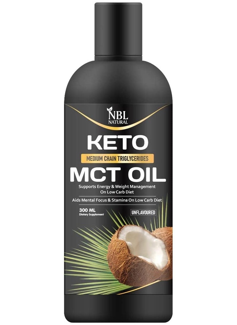 NBL Natural Organic MCT Oil from Coconut Keto Fuel for The Brain and Body 300ml  - Image 1