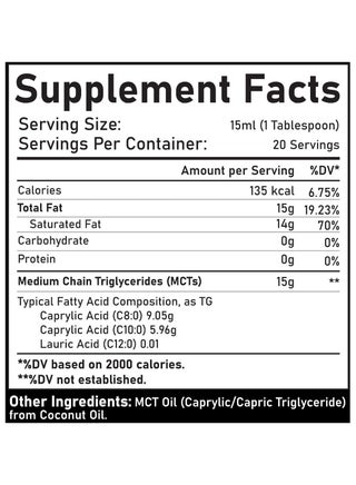 Organic MCT Oil from Coconut Keto Fuel for The Brain and Body 300ml - view 4