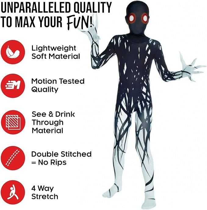 Morphsuits Zalgo Costume Kids, Shadow Demon Costume Kids, Scary Costume For Kids, Scary Boys Halloween Costume, Scary Suit M - Image 2