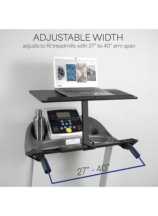 erorex - Universal Wooden Laptop Treadmill Desk Adjustable Ergonomic Notebook Mount Stand For Treadmills Includes Mouse Pad And Wrist Support Stand Tdml4 - Image 1
