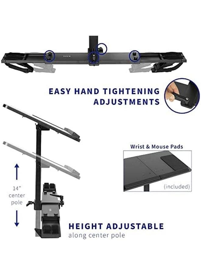 erorex - Universal Wooden Laptop Treadmill Desk Adjustable Ergonomic Notebook Mount Stand For Treadmills Includes Mouse Pad And Wrist Support Stand Tdml4 - Image 1