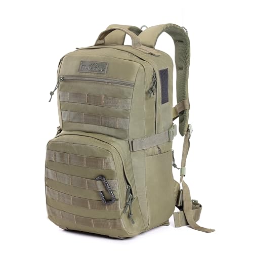 Tripole Captain 25 Litres Tactical Laptop Backpack with MOLLE Webbing and Carabiner – Travel, Outdoor & Daily Use (Olive Green) - Image 1