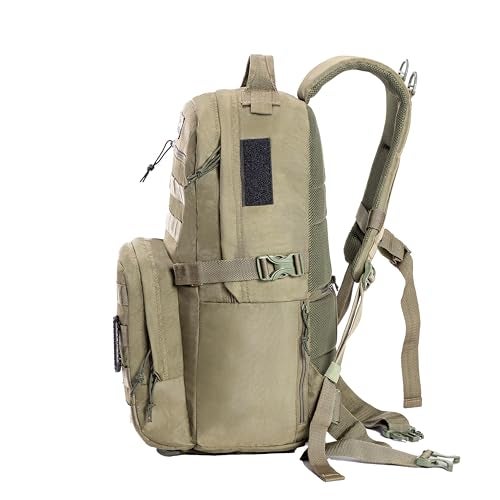 Tripole Captain 25 Litres Tactical Laptop Backpack with MOLLE Webbing and Carabiner – Travel, Outdoor & Daily Use (Olive Green) - Image 2