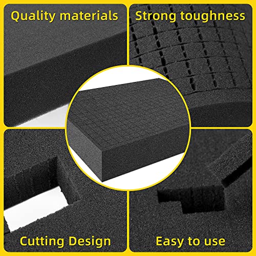 DECOHS 4 PCS Pick Apart Foam Insert- 2 Size Pick and Pluck Foam- Pluck Pre Cube Sheet Foam with Bottom Use for Board Game Box Cases Storage Drawer (Length 16 Inch) - Image 5