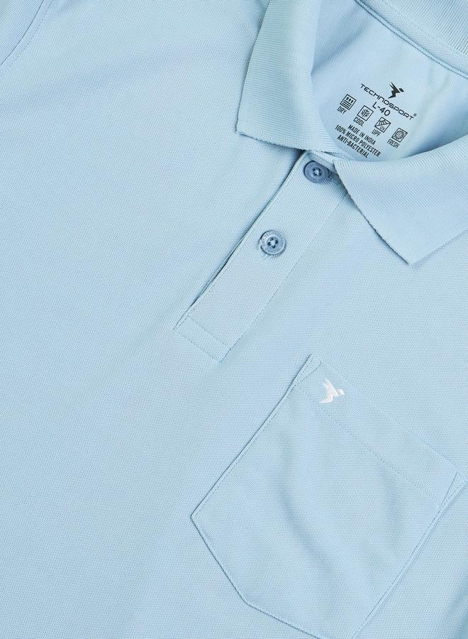 Technosport Solid Polo T-Shirt With Pocket Detail - Image 5