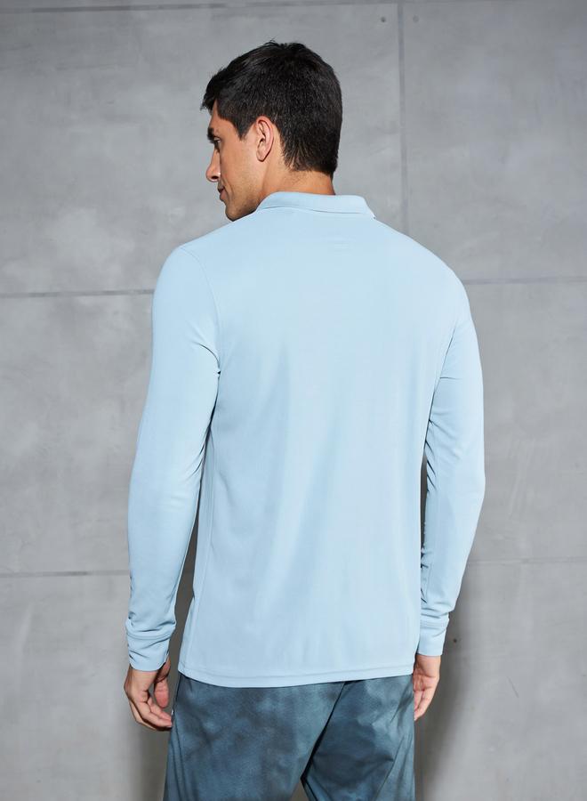Technosport Solid Polo T-Shirt With Pocket Detail - Image 4