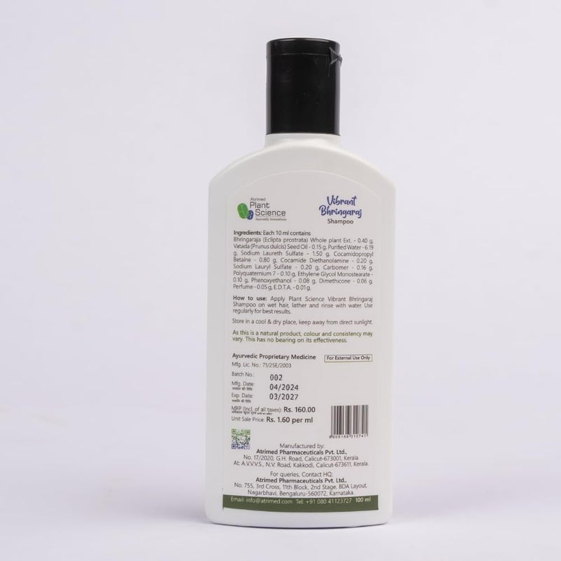 Atrimed Plant Science Vibrant Bhringaraj Shampoo For Strong Hair 100ml Pack of 1 - Image 4