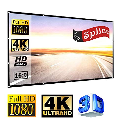 Spline® Projector Screen Diagonal 84 inch 4:3 HD Portable Screen Premium Indoor Outdoor Movie Screen Anti-Crease Projection Screen for Home Theater Office Presentation Size - Width 6 ft x Height 4 ft - Image 4